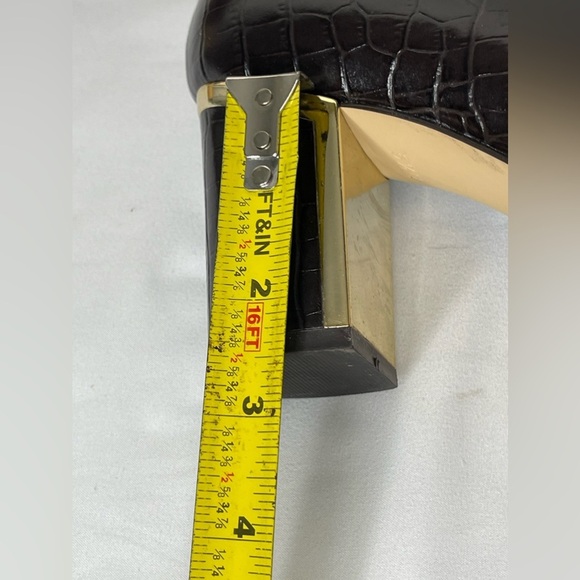 Talbot brown Croc Pointed Toe Block heel pump size 5 1/2 - Picture 7 of 7